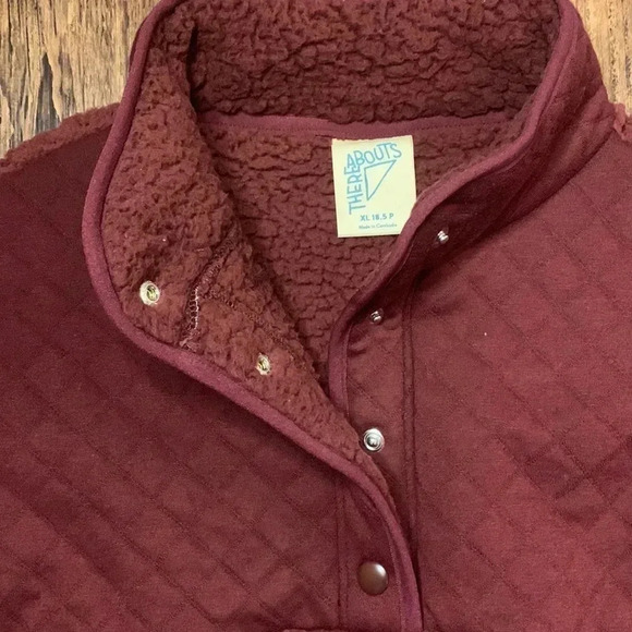 Thereabouts Girls Faux Fur Pullover Jacket Burgundy Plus Size Size 22.5, 3XL - Picture 2 of 12
